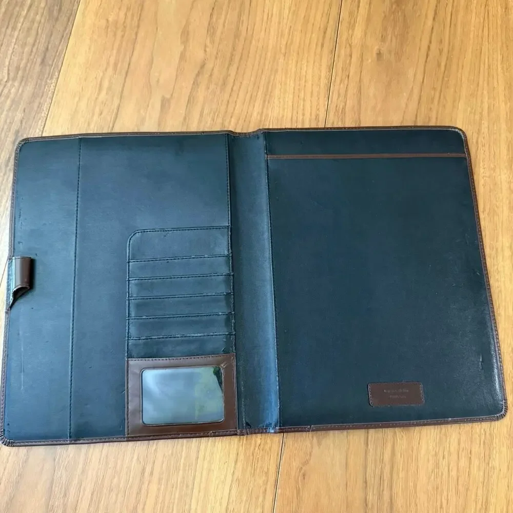 Franklin Covey Italian Leather Padfolio Brown Planner 12.75” x 9.5”